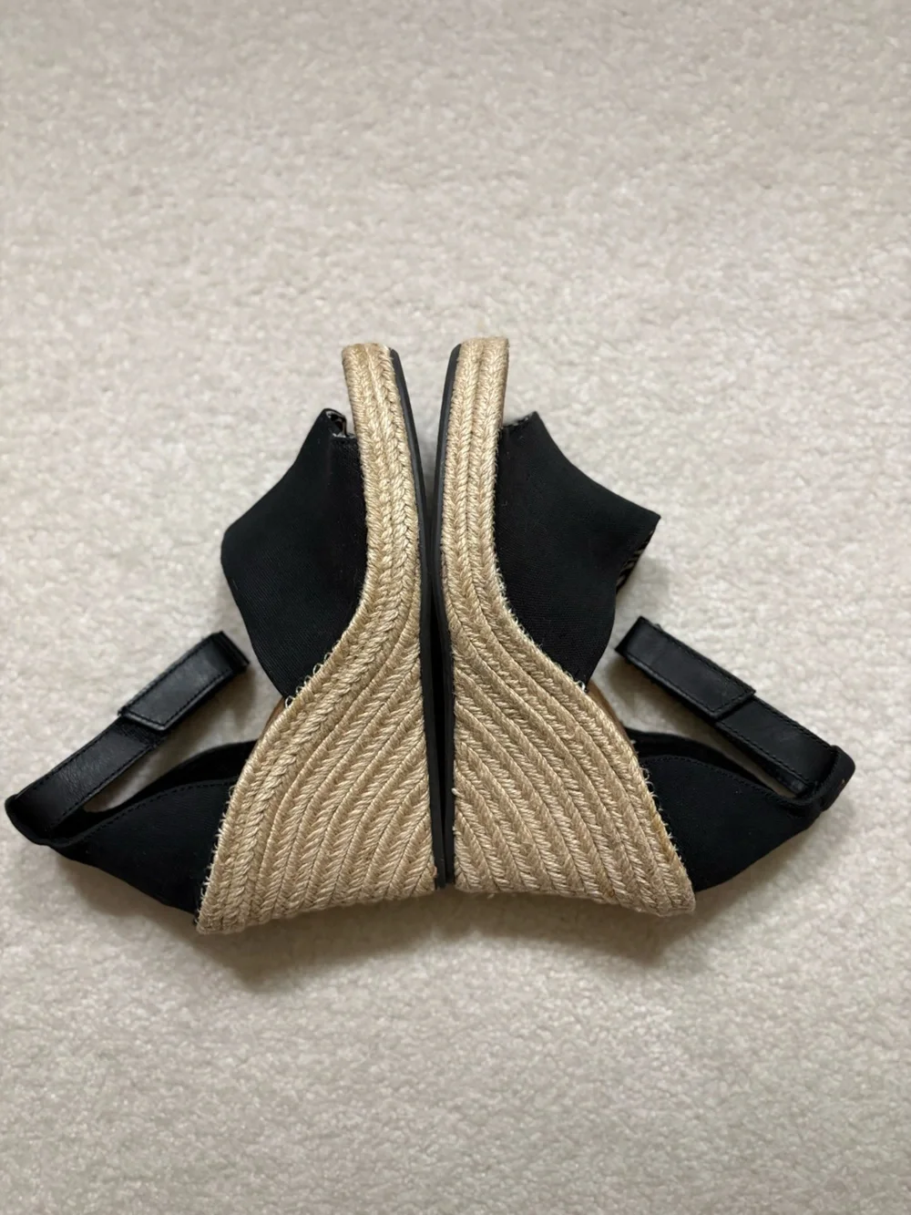 NWOT TOMS Marisol Wedge Espadrilles Black  Size 6 M